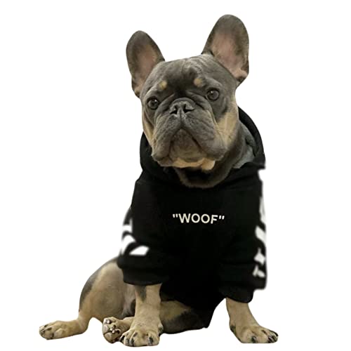 ChoChoCho Stylischer Hunde-Kapuzenpullover für Hunde, Streetwear, Baumwolle, Sweatshirt, modisches Outfit für Hunde, Katzen, Welpen, klein, mittel, groß (XL, Schwarz) von ChoChoCho