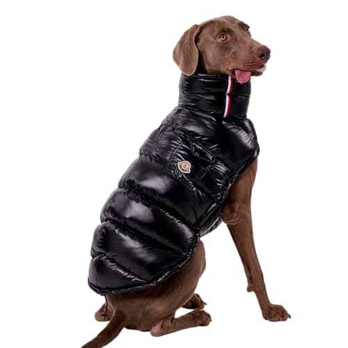 ChoChoCho Winter-Hundejacke, Kaltwettermäntel, leicht, wärmeisoliert, wasserabweisend, verstellbare Hundejacken mit Zugang zur Leine für kleine, mittelgroße und große Rassen (Schwarz, 1) von ChoChoCho