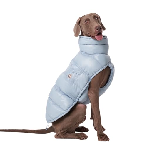 ChoChoCho Winter-Hundejacke, Kaltwettermantel, leicht, wärmeisoliert, wasserabweisend, verstellbare Hundejacken mit Zugang zur Leine für kleine, mittelgroße und große Rassen, Blau, 3 von ChoChoCho