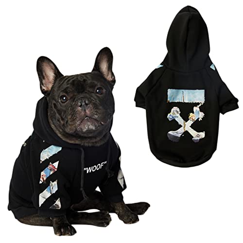 ChoChoCho Woof Hunde-Kapuzenpullover, Designer-Hunde-Hoodies für kleine, mittelgroße und große Rassen, Street Drawstring Hoodies Outfit Kleidung für Welpen (3XL, Monet in seinem Boot) von ChoChoCho