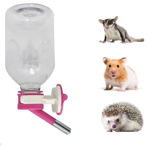 Choco Nose H125 Patentierte Hamster-Wasserflasche ohne Tropfen, Bester Mini-Size-Tierdrahtkäfig Auslaufsicherer Feeder Mess- 11,2 Unzen, Düsengröße 10 mm, Pink von Choco Nose