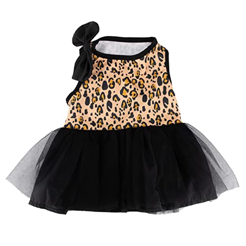 Christian Siriano New York Black Animal Print Fancy Dress for Dogs, XS von Christian Siriano