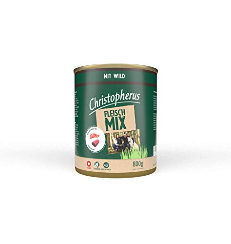 Christopherus Fleischmix, Mit Wild, Vollnahrung für Hunde, Nassfutter, 6 x 800 g von Christopherus