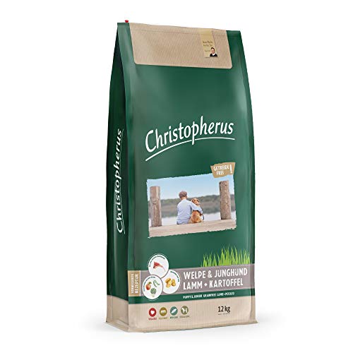 Christopherus Grainfree Trockenfutter für Welpen und Junghunde, Für kleine bis große Rassen, Lamm + Kartoffel, 12 kg von Christopherus