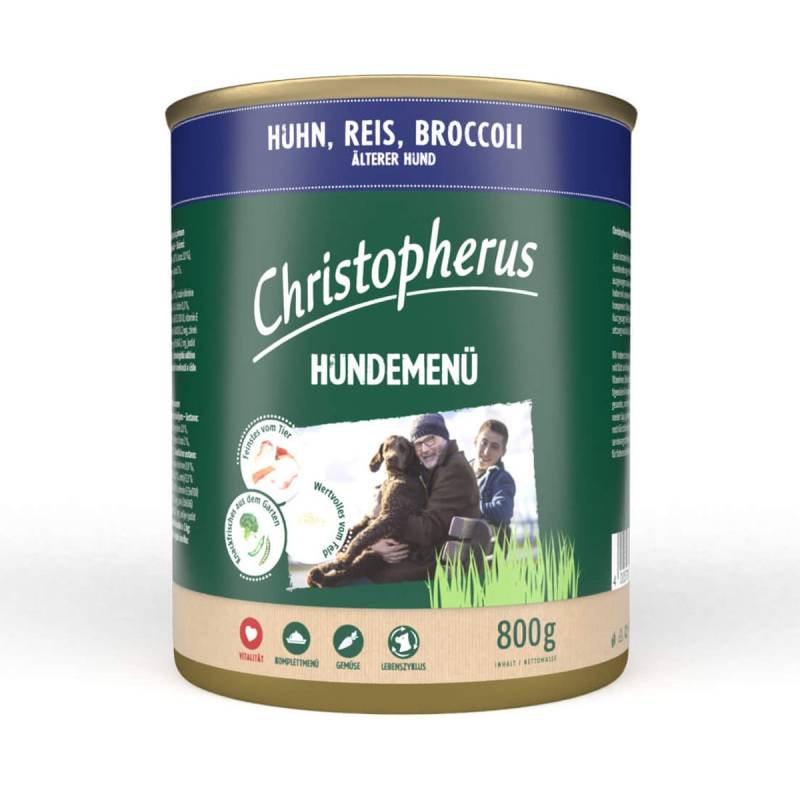 Christopherus Hundemenü Senior mit Huhn, Reis und Broccoli 6x800g von Christopherus