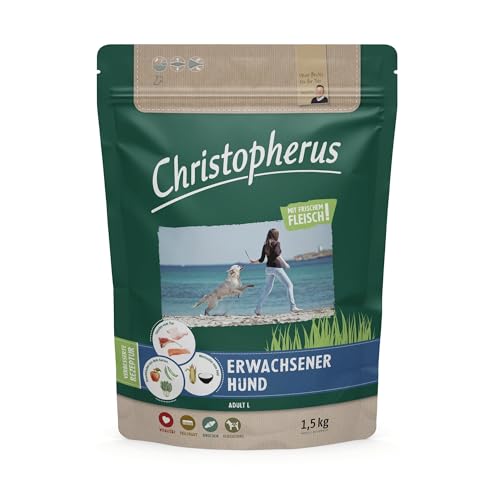 Christopherus Hundetrockenfutter mit Frischem Fleisch für Erwachsene Hunde Mittlerer bis großer Rassen, 1,5 kg von Christopherus