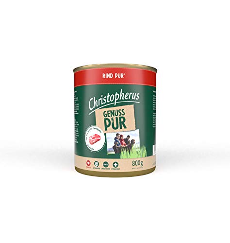 Christopherus PUR, Rind, Vollnahrung für Hunde, Nassfutter, 6 x 800 g von Christopherus