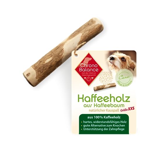 ChronoBalance® Kaffeeholz XXS Kauknochen für Hunde: Hundespielzeug aus Holz - Robustes Kauspielzeug, Kaustab Kaustange natürliche Zahnpflege, Leckerli Spielzeug Stressabbau Mundgeruch von ChronoBalance