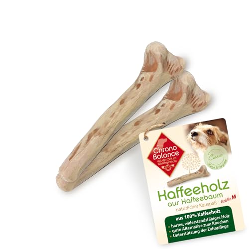 ChronoBalance® Kaffeeholz M (2er Paket) Kauknochen für Hunde: Hundespielzeug aus Holz - Robustes Kauspielzeug, Kaustab Kaustange natürliche Zahnpflege, Leckerli Spielzeug Stressabbau Mundgeruch von ChronoBalance