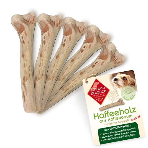 ChronoBalance® Kaffeeholz M (5er Paket) Kauknochen für Hunde: Hundespielzeug aus Holz - Robustes Kauspielzeug, Kaustab Kaustange natürliche Zahnpflege, Leckerli Spielzeug Stressabbau Mundgeruch von ChronoBalance