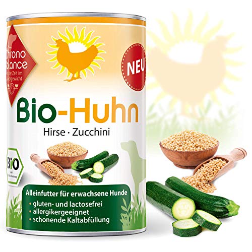 ChronoBalance® Premium Bio-Nassfutter für Hunde, getreidefrei, glutenfrei, lactosefrei, Bio-Rind, Bio-Huhn, Bio-Gans, Schaf, allergikergeeignet, ohne künstliche Zusätze, hoher Fleischanteil von ChronoBalance