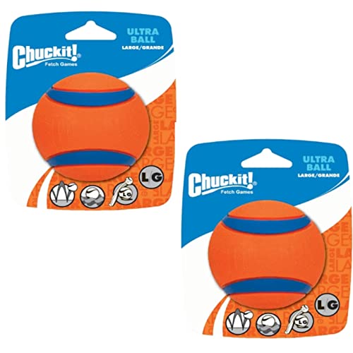 Chuckit! Ultra Ball - Spielzeug für Hunde - Doppelpack - 2 x Gr. L 7 cm 1 Pack von Chuckit!