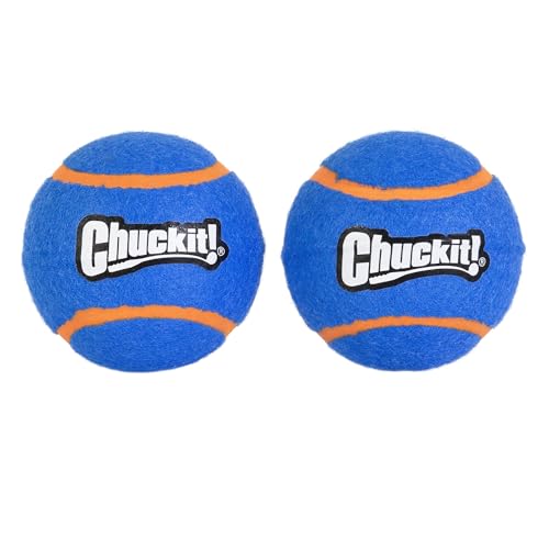 ChuckIt! Quietschender Tennisball Hundespielzeug, groß (7,6 cm Durchmesser), 2 Stück, für Rassen von 27,2–45,4 kg von Chuckit!