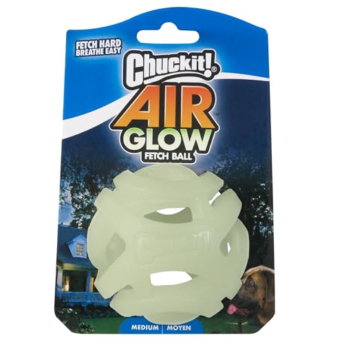 Chuckit! Air Glow Apportierball, Hundespielzeug, Größe M, 6,3 cm, 1 Stück, für Rassen 9-27 kg von Chuckit!