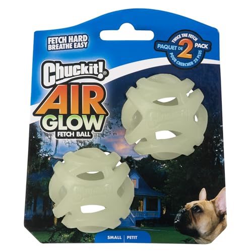 Chuckit! Air Glow Apportierball, Hundespielzeug, klein, 5,1 cm, 2 Stück, für Rassen von 0-9 kg von Chuckit!