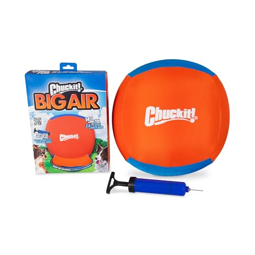 Chuckit! – Big Air Fetch Ball – Robuster Hundeball aus Segeltuch – Einfaches Aufblasen und Entleeren – Manuelle Pumpe im Lieferumfang enthalten – Einheitsgröße – 35,5 cm Durchmesser von Chuckit!