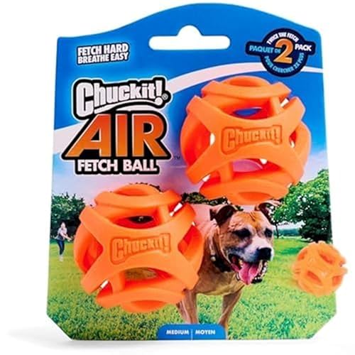 Chuckit! Air Fetch Hundespielzeug, Größe M, 6,3 cm Durchmesser, für Hunde von 9-27 kg, 2 Stück von Chuckit!