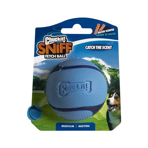 Chuckit! - Bacon Sniff Fetch Ball - Hundetrackingball - Ball mit Speckgeschmack - Robuster Ball mit dickem Kern - Kompatibel Wurfgeräten! - Größe: Medium - Durchmesser: 6,5 cm von Chuckit!