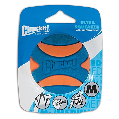 Chuckit Ultra Squeaker Ball Natural Rubber Dog Toy Medium 2.5" Diameter - 12Pack von Chuckit!