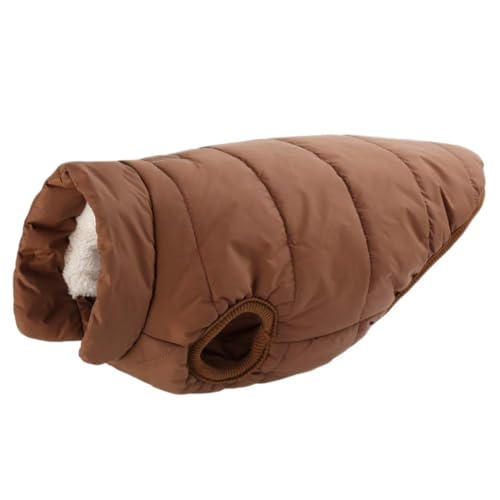 Hundemantel für den kalten Winter, warme Kleidung, wasserdichter Mantel mit Geschirrloch, Welpenmantel für kleine und mittelgroße Hunde, Kaffee, Größe XS von Chukamalilayi