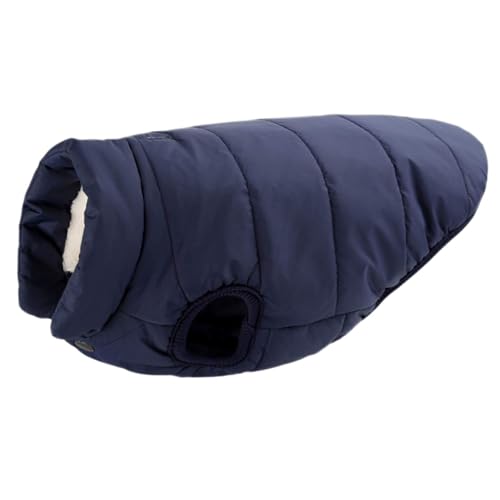 Hundemantel für den kalten Winter, warme Kleidung, wasserdichter Mantel mit Geschirrloch, Welpenmantel für kleine und mittelgroße Hunde, Marineblau, Größe XS von Chukamalilayi