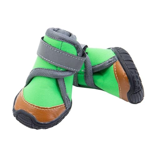 Hundeschuhe Schutz für große und mittelgroße Haustiere, Hundestiefel für verletzte Pfoten, wasserdicht, Set mit 4 Wanderstiefeln mit verstellbaren reflektierenden Riemen und rutschfester Sohle, (grün, von Chukamalilayi