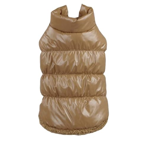 Warmer Daunenmantel für Herbst und Winter, verdickt, wasserdicht, winddicht, Fleecefutter, Haustier-Hundemantel, gepolsterte Jacke für Teddy, Yorkshire Terrier, Chihuahua (Kaffee, XS) von Chukamalilayi