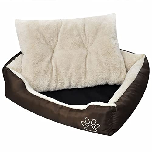 Chusui Hundebett, Hundesofa, Hunde Bett, Hundekissen, Dog Bed, Kuschelbett Katzen, Hunde Couch, Hunde Sofabett, Braun und Beige XXL von Chusui