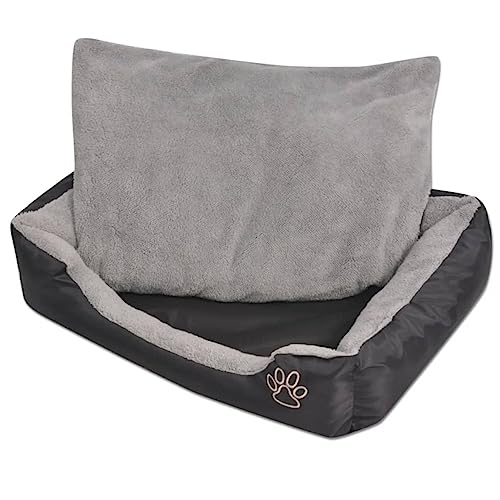 Chusui Hundebett Mit gepolstertem Kissen Größe M, Hundesofa, Hunde Bett, Hundekissen, Dog Bed, Kuschelbett Katzen, Hunde Couch, Hunde Sofabett, Schwarz von Chusui