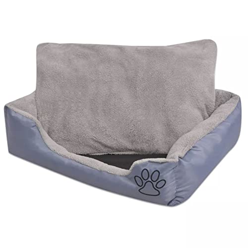 Chusui Hundebett mit gepolstertem Kissen Größe L, Hundesofa, Hunde Bett, Hundekissen, Dog Bed, Kuschelbett Katzen, Hunde Couch, Hunde Sofabett, Grau von Chusui