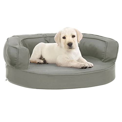 Chusui Hundematratze, Hundebett, Hundekissen, Hundematte, Dog Bed, Hunde Bettchen, Hunde Matratze, Hundepolster, Katzenbett, Ergonomisch 60x42 cm Leinenoptik Grau von Chusui