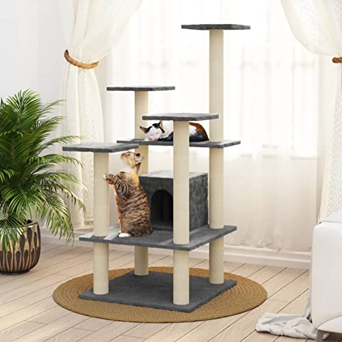 Chusui Kratzbaum mit Sisal-Kratzsäule, Katzenkratzbaum, Kletterwand, Kratzbäume Für Katzen, Kratzstamm, Kratzbaum Deckenspanner,n Dunkelgrau 110 cm Chusui Kratzbaum mit Sisal-Kratzsäule, Katzenkratzbaum, Kletterwand, Kratzbäume Für Katzen, Kratzstamm, Kratzbaum Deckenspanner,n Dunkelgrau 110 cm von Chusui