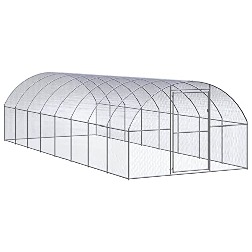 Chusui Outdoor-Hühnerstall, Kaninchenstall, Legenester Für Hühner, Hühnerhaus, 3x8x2 m Verzinkter Stahl von Chusui