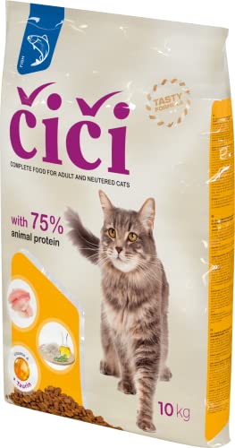 CiCi Komplett-Trockenfutter für Katzen, für Erwachsene und kastrierte Katzen, mit Fisch, 10 kg von CICI