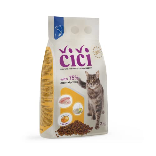 CiCi Komplett-Trockenfutter für Katzen, für Erwachsene und kastrierte Katzen, mit Fisch, 2 kg von CICI