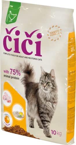 CiCi Komplett-Trockenfutter für Katzen, für Erwachsene und kastrierte Katzen, mit Geflügel, 10 kg von CICI