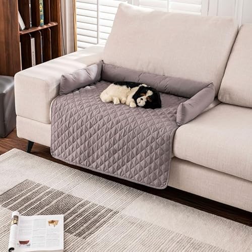 CiCixixi Hundedecke Sofa,Sofaschutz, Handgefertigtes Hundebett waschbar, hundekissen，Couchkissen, Hundematte Flauschiges Hundebett für mittelgroße Hunde (Hellgrau，75 * 75cm) von CiCixixi