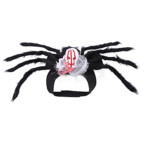 Cicano Halloween Katze Hund Spinne Kostüm Halloween Haustier Schädel Spinne Cosplay Dekoration Halsband für kleine Tiere Farbe Gesicht L von Cicano