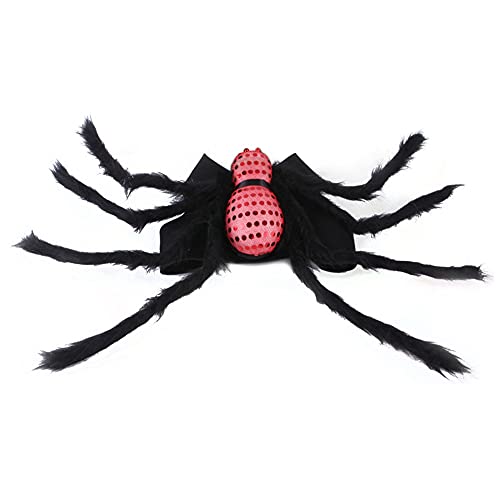 Cicano Halloween Spinne Kostüm für Katze Hund Haustier Halloween Dekor Kostüm Halsband für Kätzchen Welpe Rot L von Cicano