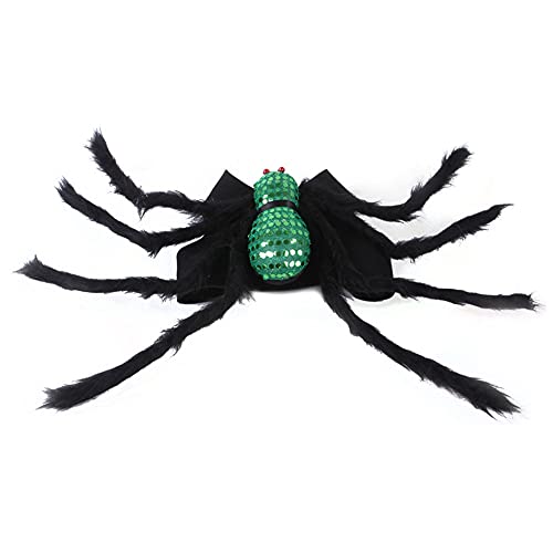 Cicano Halloween Spinne Kostüm für Katzen Hunde Haustier Halloween Dekor Kostüm Halsband für Kätzchen Welpen Grün L von Cicano