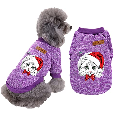 Cicano Hundepullover, Weihnachtspullover für Welpen, Katzen, Hunde, Größe M, Violett von Cicano