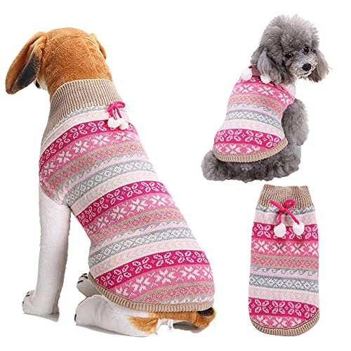 Cicano Hundepullover mit Weihnachtsmann-Muster, warm, Größe S, Rosa von Cicano