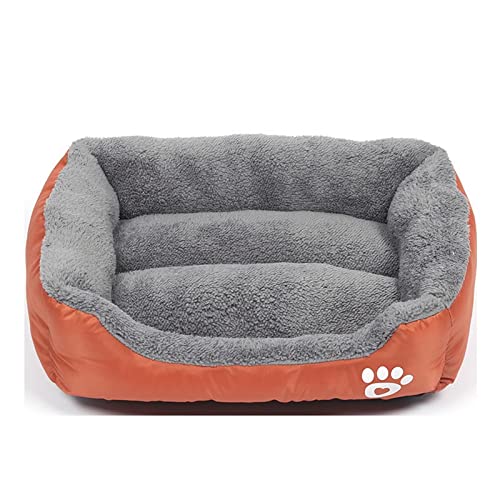 Bett für Hunde und Katzen, kleine Rassen, Schlafkissen für Hunde, weich, waschbar, Sofa, für Katzen, Orange, Größe S von Cicilin