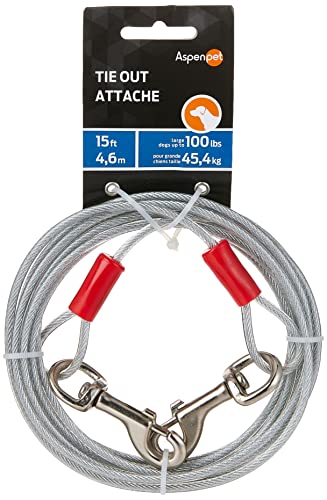 Petmate Strapazierfähiges Vinyl-Kabel; klare Bruchfestigkeit 907 kg – 4,5 m langes Kabel, silberfarben von Petmate