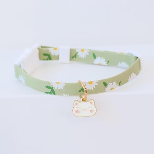 Weiches Katzenhalsband, Baumwolle, Polyester, sicher, Haustier-Halsband mit kleinem Cartoon-Kätzchenkopf, Breakaway-Katzenhalsband, für Mädchen, Jungen, Katzen, Welpen, Größe S: 18–30 cm von Cielasis