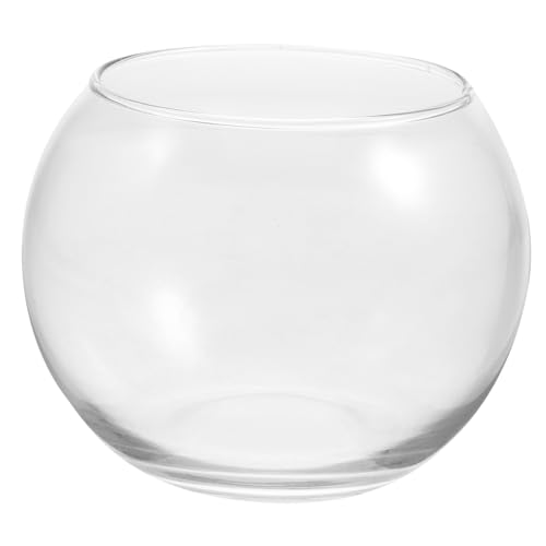 Ciieeo Glasvase Schale Weithals-Blumenvase Runde Terrarienschale Glas-Hydrokultur-Pflanzgefäß Blumenbehälter Klare Fischschale Für Tischdekoration Hochzeitsveranstaltung 12 cm von Ciieeo