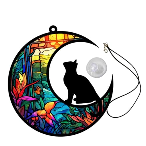 Ciieeo Katzenmond-fensterdekoration Zum Aufhängen Acryl-katzenmond-skulptur Exquisite Heimdekoration Ciieeo Katzenmond-fensterdekoration Zum Aufhängen Acryl-katzenmond-skulptur Exquisite Heimdekoration von Ciieeo