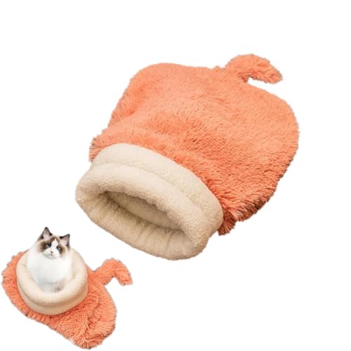 Katzenschlafsack, warmer Katzen-Winterschlafsack, Katzenschlafsack, Bett, Katzennest, Bett, weicher Plüsch, halbversiegelter Katzensack, selbstwärmendes Katzenbett für Hauskatzen, 50 x 30 cm von Cikiki