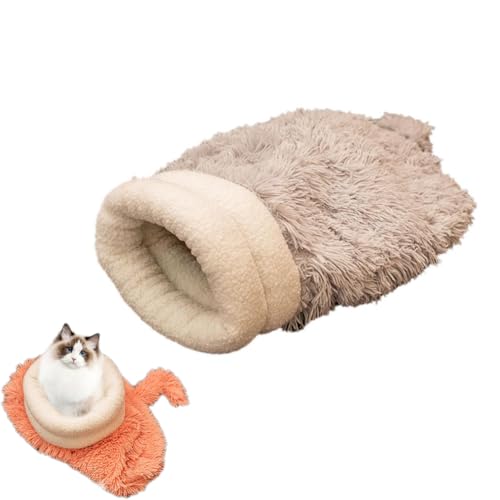 Katzenschlafsack, warmer Katzen-Winterschlafsack, Katzenschlafsack, Bett, Katzennest, Bett, weicher Plüsch, halbversiegelter Katzensack, selbstwärmendes Katzenbett für Hauskatzen, 50 x 30 cm von Cikiki