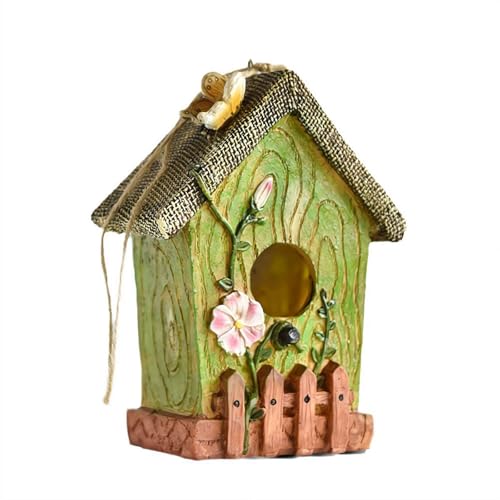 Vogelhäuser für den Außenbereich, 15,2 cm, hängende Vogelnester im Freien, niedliches Mini-Vogelhaus aus Kunstharz, für den Außenbereich, Terrasse, Garten, dekorativ von Cikiki